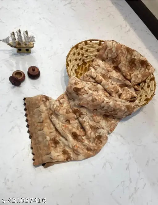 Georgette lace saree with unstitched blouse piece, daily wear Indian fashion featuring embellished net pattern