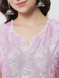 Ikdaiya Fashion Women's Pink Rayon Dupatta Sets - Traditional printed kurti with matching bottomwear for a stunning look. Perfect choice for any occasion