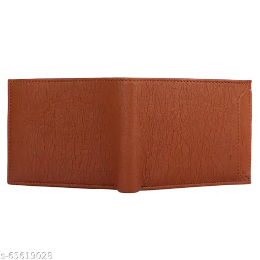 Beige faux leather wallet for boys, features 2 compartments, 8 card slots, and a secret pocket. Made with high-quality artificial leather, originating from India