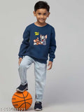 Cotton Unisex-Tom & Jerry Classic Pose sweatshirt with printed design, great for kids aged 3-6 years