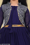Georgette girls sharara set, embroidered lehenga-frock combo for special events