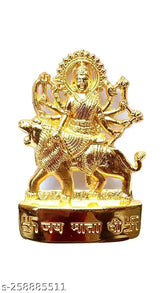 Golden Zinc Goddess Durga Idol (5x1x7 CM) for Temple and Home Decor - Premium quality, beautiful design, ideal for puja temple interior decoration, table decoration, or showcase decoration