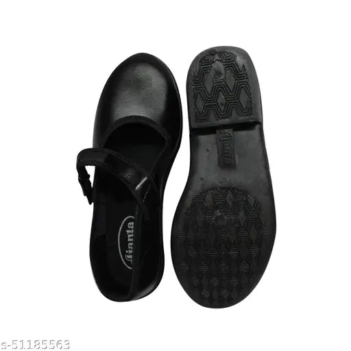 Black striped multipack school shoes for kids, genuine Lycra and PVC from Ajanta