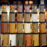 Transparent, food-grade & BPA-free plastic airtight canisters (350ml, 650ml, 950ml, 1400ml) in pack of 24 for stackable kitchen storage