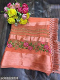 Embroidered Georgette saree with satin patta and net pattern, pure and soft chiffon fabric for traditional Indian women, available in 6 vibrant colors (5.5m length, free size)