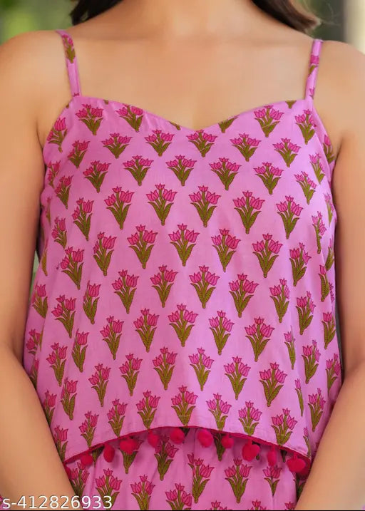 Rayon night suit set, soft and breathable sleepwear with short sleeves and printed net pattern