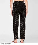 Black cotton blend maxi pyjama for women - Casual daily wear from India