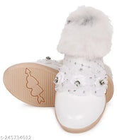 Patent leather, TPR sole girls boots - elegant, zip detail, warm lining, kids party shoes in pink, red, black & white