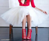 White net TuTu Western-style skirt, solid pattern, 28" waist & length for Indian fashion