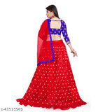 Embroidered art silk and net Aishani lehenga-choli set with solid dupatta, semi-stitched (size 40waist/44length/2.25duppatta)