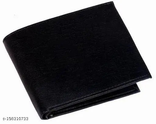 Faux leather classic men's wallet set (PAXK OF 2), free size, solid pattern