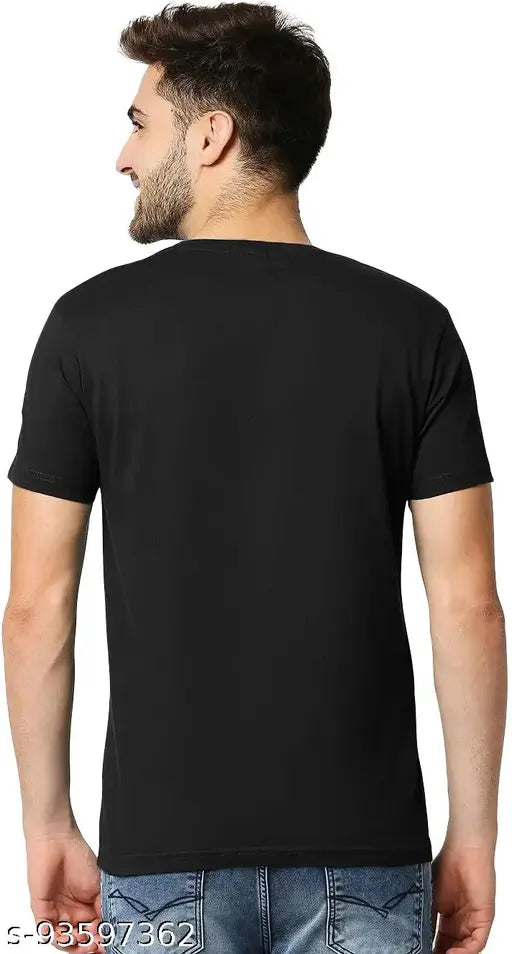 Black and blue Avengers cotton t-shirt for men with red print, casual stylish design, short sleeves, and a premium brand quality