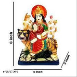 Resin handicraft Sherawali mata idol, traditional Indian spiritual showpiece for home decor