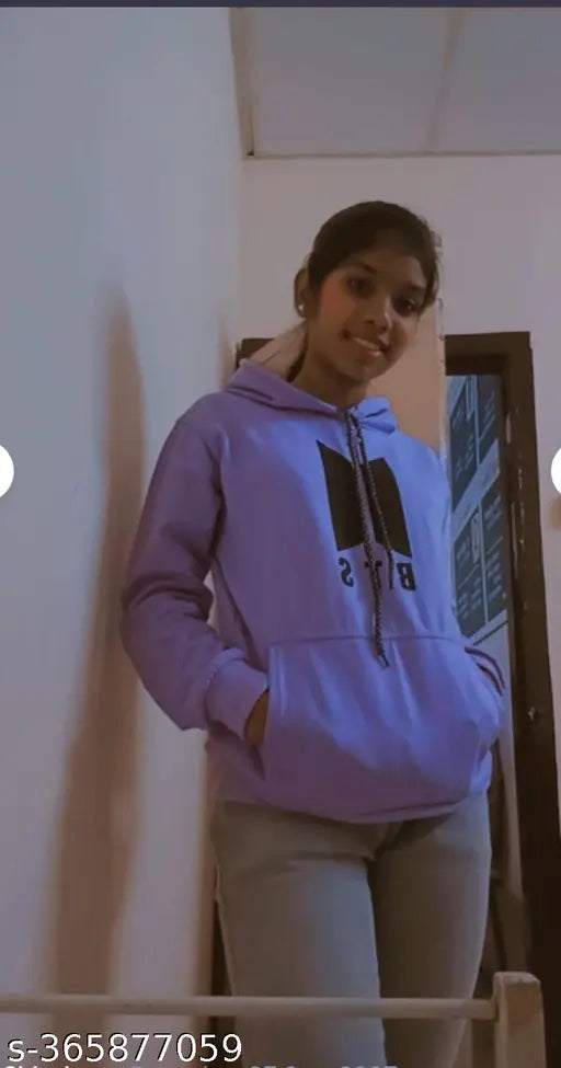 BTS Girls wool hoodie (9-10 yrs to 15-16 yrs), printed net design for kids, India origin