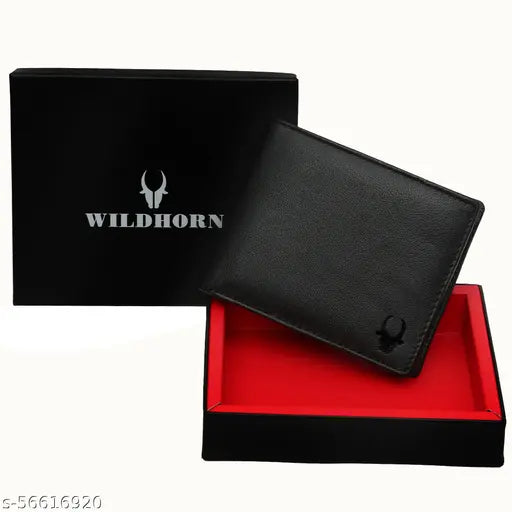 Brown genuine leather men's wallet, WildHorn RFID protected, multi-compartment design