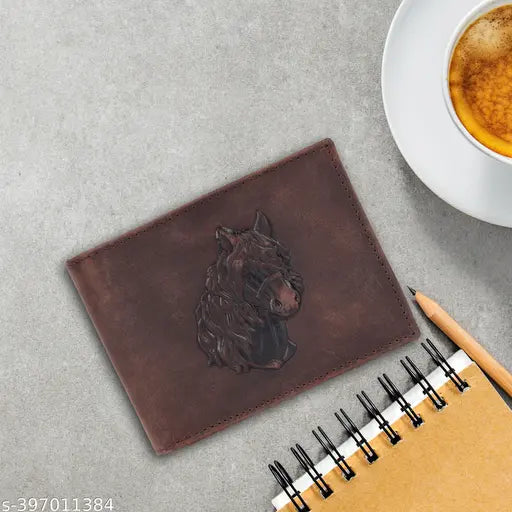 RARE BULL Leather RFID Wallet for Men - Pure leather men's wallet with 4 card slots, 2 cash, 1 coin compartment, and 2 secret compartments, perfect gift. Classic styled, free size (11cm x 9cm), ideal for corporate and casual looks