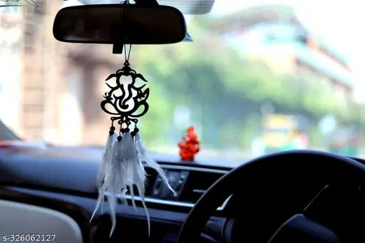Acrylic Lord Ganesh dream catcher, Indian car hanging decor, handcrafted for positive vibes & cultural significance, 20cm long