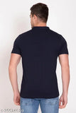 Navy Blue Cotton Lycra Men's T-Shirt, high-quality comfortable casual wear by EMILLINT