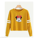 Long-sleeve printed cotton t-shirt for women, XL size with S-Bust 34, L-Bust 38, M-Bust 36, Lenght 20-22. Made in India." (125 characters)