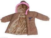 Polycotton self-design net hoodie jacket for girls, 6-7 years, India