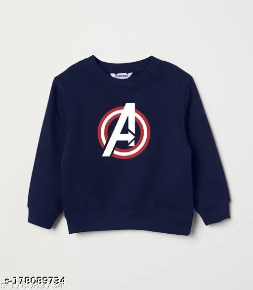 Organic cotton blend boys and girls sweatshirt with Marvel print, long sleeves, soft brushed inside, elastic ribs on neckline, cuffs and hem