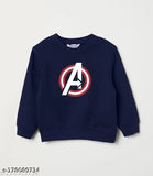 Organic cotton blend boys and girls sweatshirt with Marvel print, long sleeves, soft brushed inside, elastic ribs on neckline, cuffs and hem