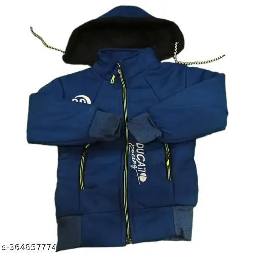 Polycotton solid winter jacket with long sleeves for boys, perfect fit and elevated style