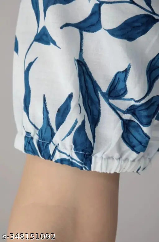 Printed rayon Anarkali kurti for women, short sleeves, vibrant Indian design - M (38in bust), L (40in bust), XL (42in bust), XXL (44in bust)