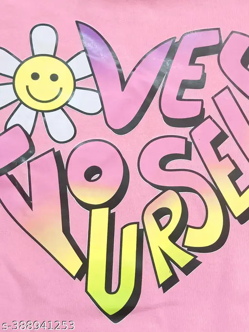 Pink cotton blend hoodie for kids, Trampoline printed design, soft and comfortable