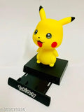 Yellow Pikachu dashboard car art, cute and fun Japanese anime-inspired decor accessory from India