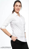 Black crepe women's three-quarter sleeve solid shirts under $199, size S to XXXL from India