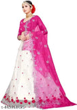 Silk and net embroidered unstitched Aishani lehenga set (42m waist, 42m length, 2.5m dupatta), India