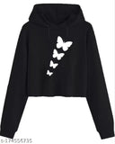 Cotton blend butterfly hoodies jacket, solid design in various sizes from XS to XL, Made in India