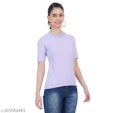 Tanushk women's purple cotton t-shirt, soft, breathable, and versatile