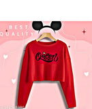 Stylish cotton-blend printed net round neck full sleeve top for women & girls, long sleeves, size S (34in bust, 18in length)