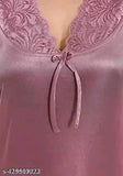 Purple satin women's Patiala top & pyjama set, comfortable and stylish sleepwear