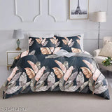 Cotton blend queen-size comforter set: 4 pcs, includes comforter, bedsheet, pillows, and attractive storage bag - Indian origin
