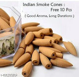 Blue resin Buddha incense holder with backflow cone and 21 free cones, 12cm height, decor for home, temple, office, or car