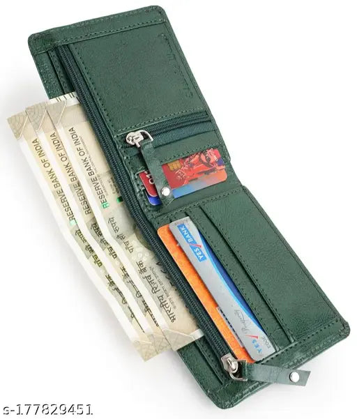 Faux leather casual wallet, ideal for men's everyday use, featuring 2 compartments, 8 card slots, and coin pocket. Solid design in free size (10cm x 11cm). New stylish artificial leather bi-fold wallet, perfect gift for boys, men, or friends. Made in India