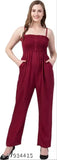 Maroon rayon sleeveless jumpsuit, stylish, trendy, and unique