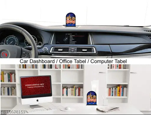 Multicolor acrylic Jagannath idol, ideal for car dash or home decor, perfect gift item (8cm x 6cm x 2cm)