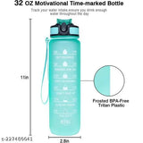 Durable multicolor unbreakable silicone water bottle with motivational time marker, 1 liter, BPA-free for office and gym