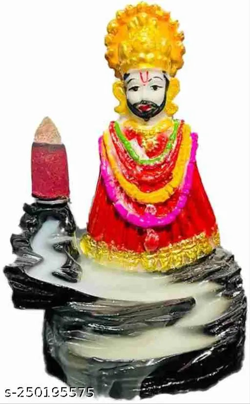 Poly Resin Indian God Idol set: Khatu Shyam & Shiv Yogi Combo with free backflow cones