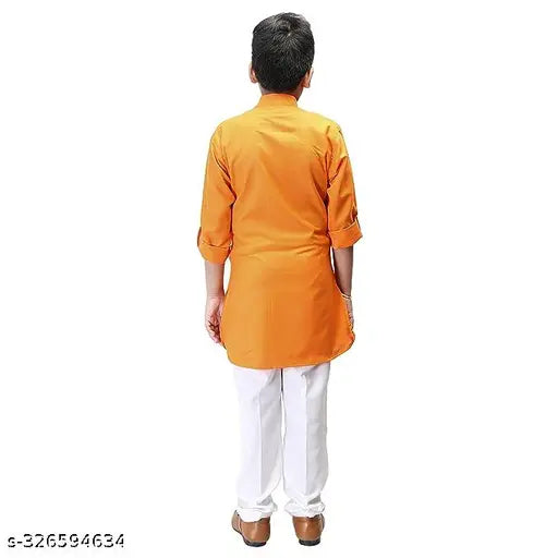 Cotton Seetoo kurta for boys, traditional party wear in solid pattern