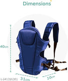 Royal Blue Polyester Net Baby Carrier with Adjustable Buckle Straps and Head Support, ideal for cozy hugs indoors or outdoors