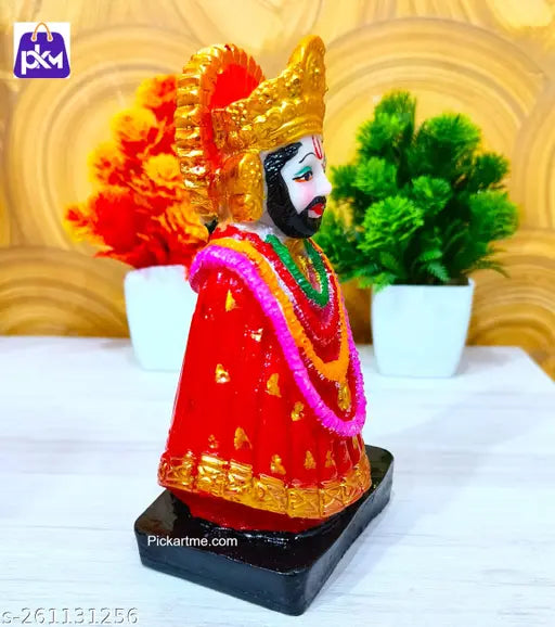 Multi-colored Shyam Baba Idol from PICKARTME, intricately detailed Polyresin statue for home decoration, length 8cm x height 17.5cm x breadth 7cm