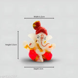 Handpainted resin Ganesh Idol for home decor, vibrant colors celebrate Lord Ganesha's beauty. Durable, versatile and perfect for car dashboard or living room showpiece