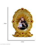 Multicolor poly resin St. Anthony statuette, Catholic home decor showpiece, perfect for living room or shelves