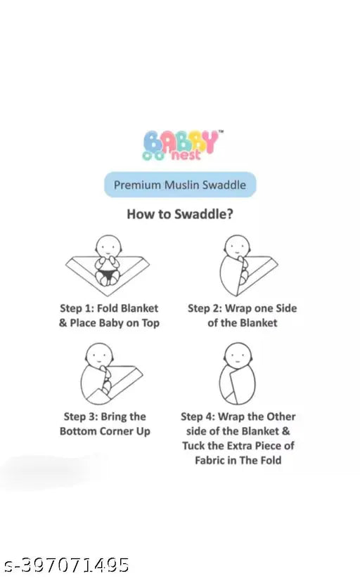 Aerocotton home baby muslin swaddle 100x100cm-pack, cartoon elephant print, lightweight & breathable cotton blanket