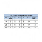 Women's Polyester Colour Blocking 3-4th Sleeve Co-Ord Set (Multicolor)